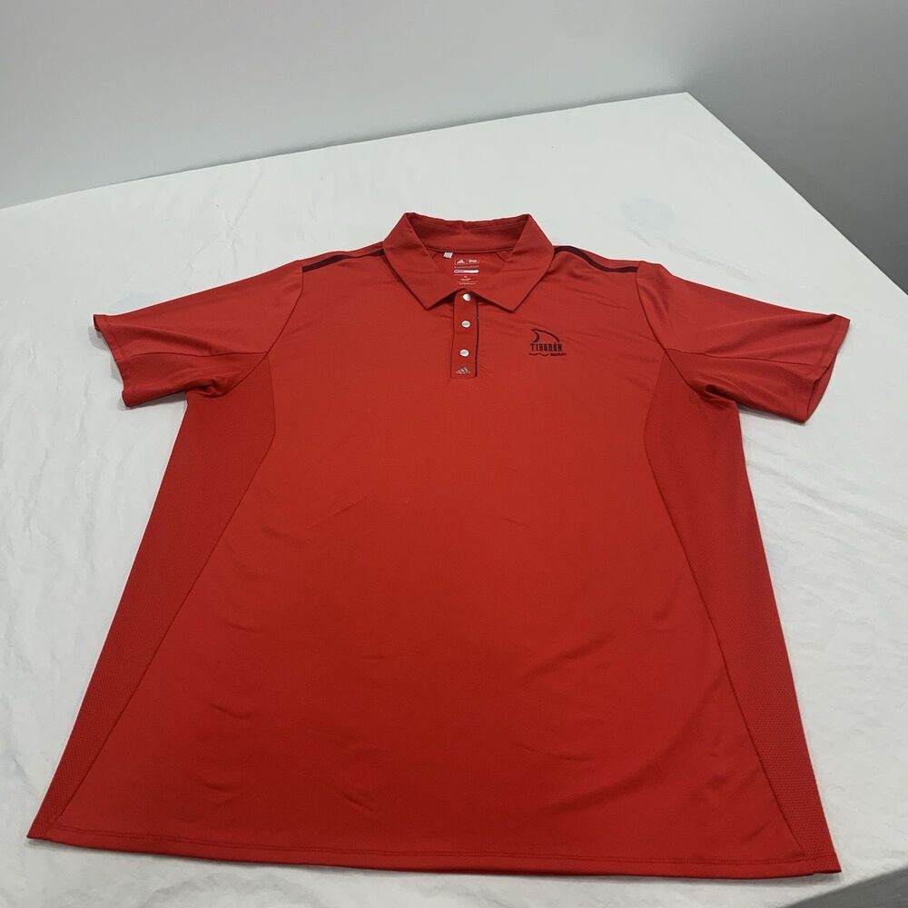 Adidas Golf Polo XL Mens Red Custom Tiburon Naples Logo Performance